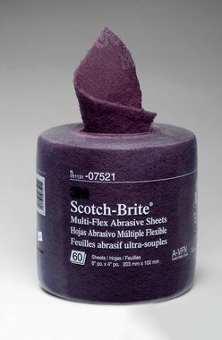 Scotch-Brite™ Multi-Flex Abrasive Sheet Roll, 8 in x 20 ft, A VFN, 60 sheets per roll 4 rolls per case - Wipes & Towels